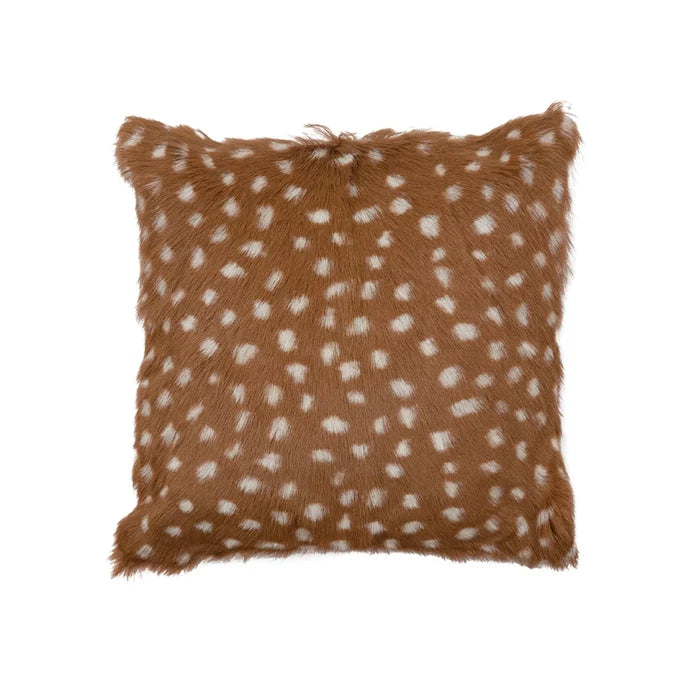 16” Goat Fur Pillow w/ Spots