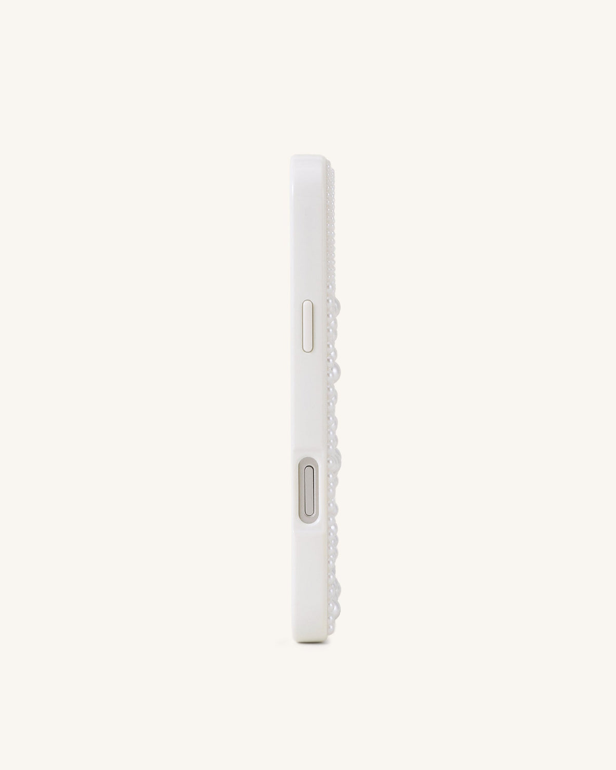 蝴蝶珍珠綴飾手機殼 - 白色
