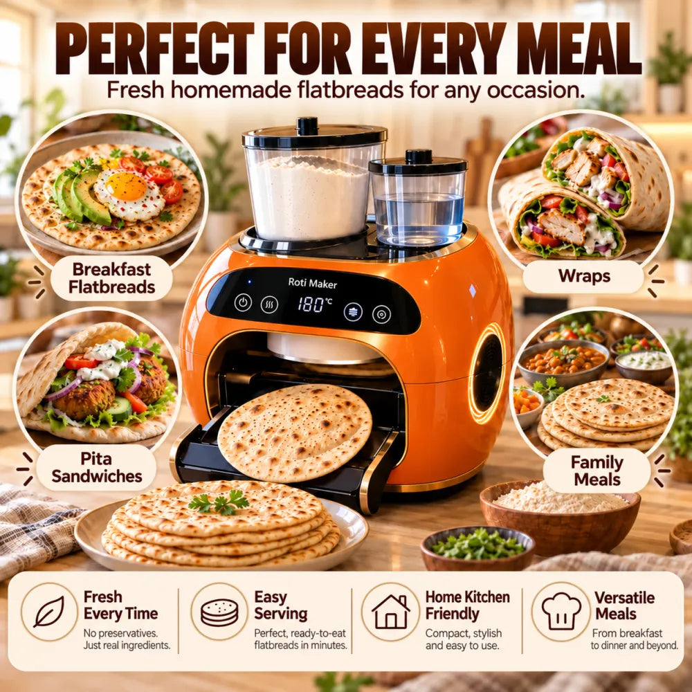 π Limited Time Sale β All-in-One Automatic Flatbread Maker with Smart Mixing, Kneading & Cooking