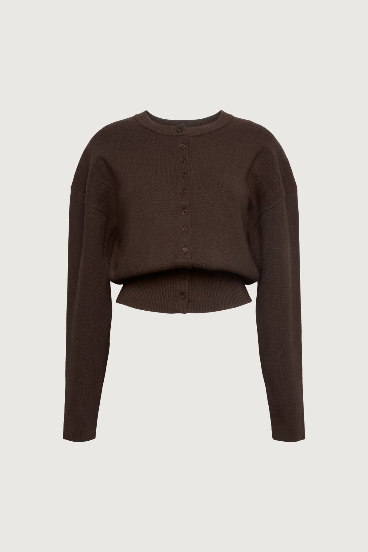CINCHED WAIST BUTTON FRONT CARDIGAN