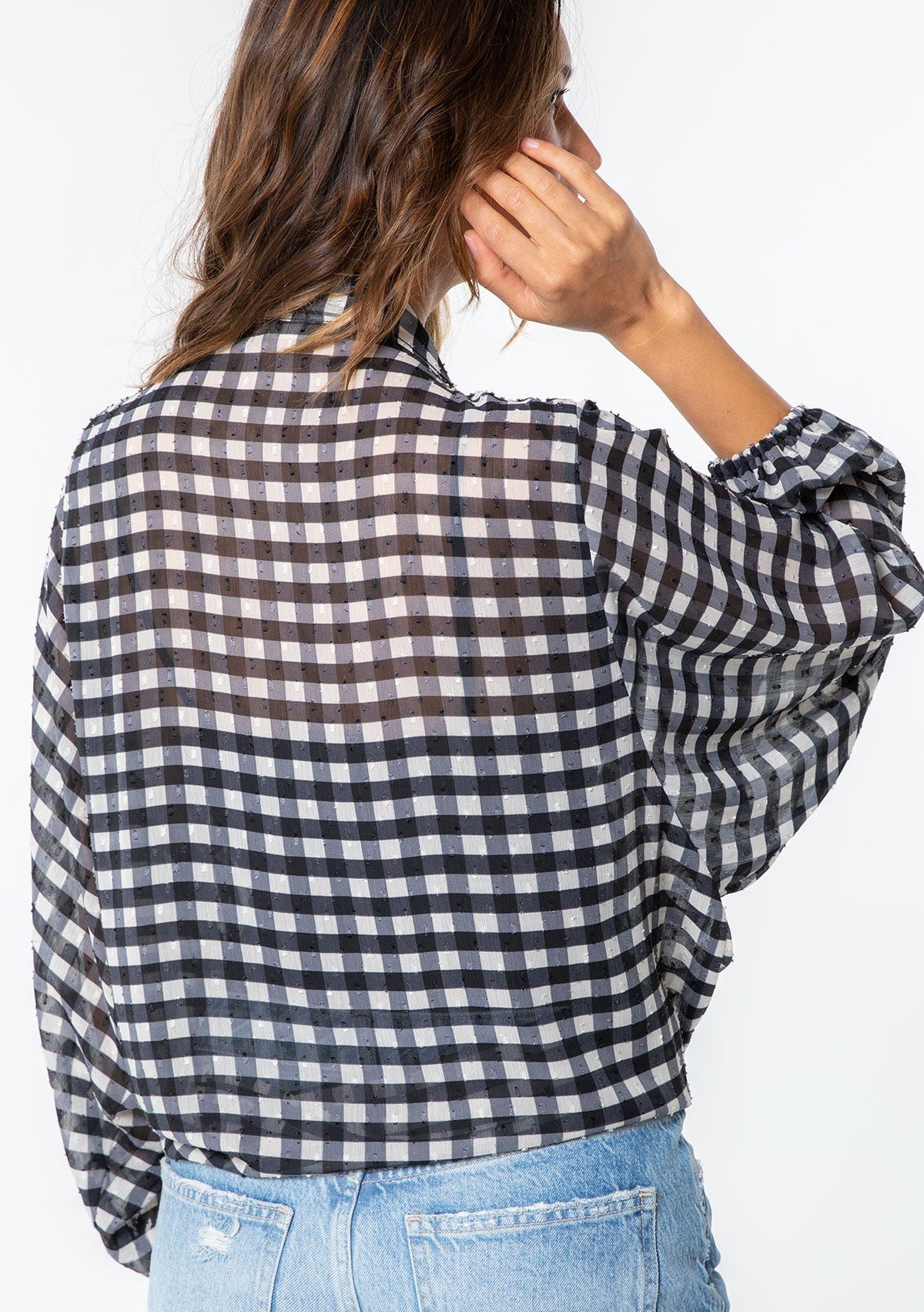 Gia Gingham Tie Front Top