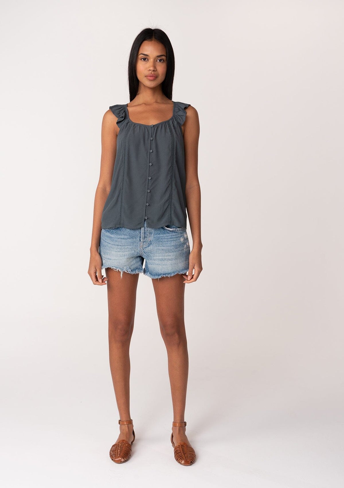 Monterey Button Front Top