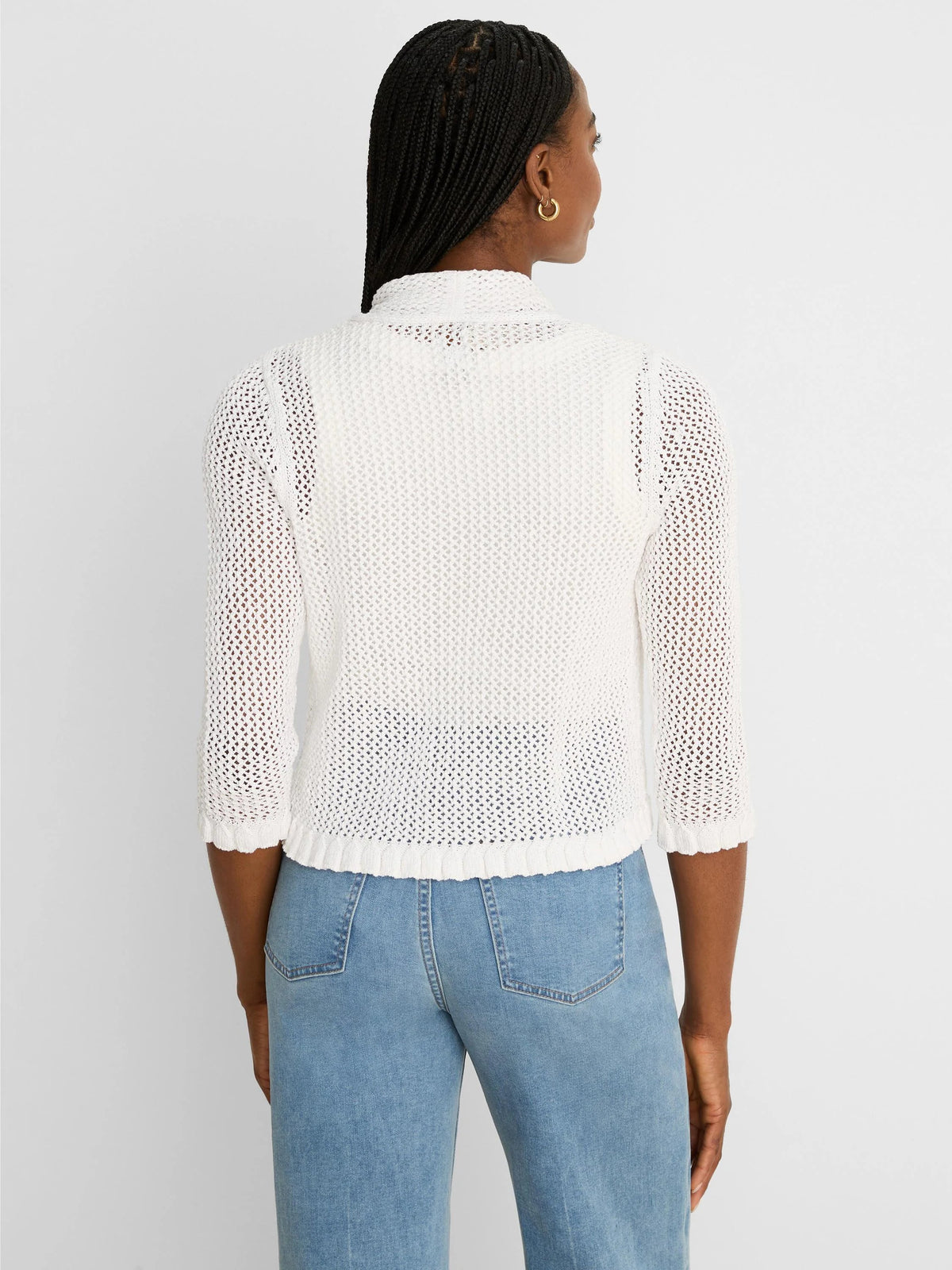 Mesh Ruffle Cardigan
