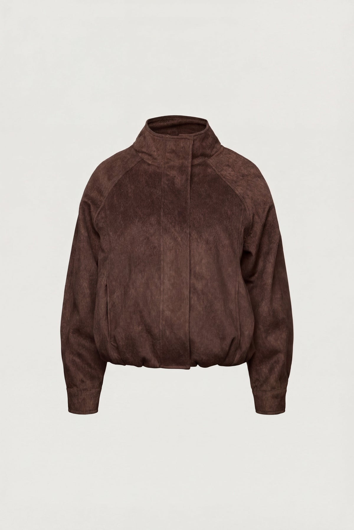 CROPPED TEXTURED FUNNEL NECK JACKET