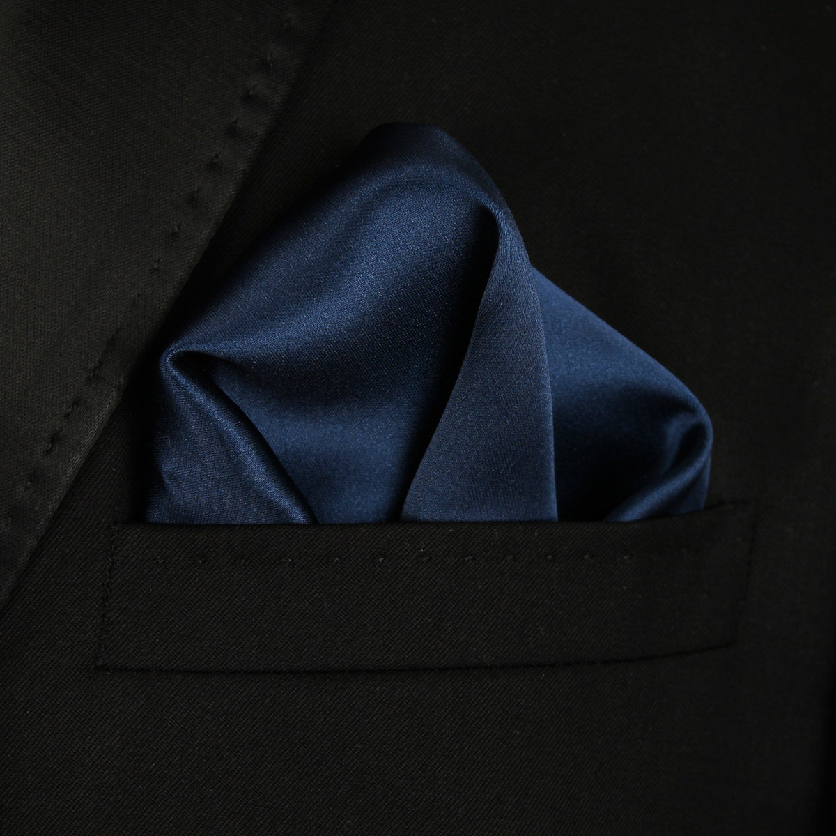 Pocket Square | Navy Soft Satin #96