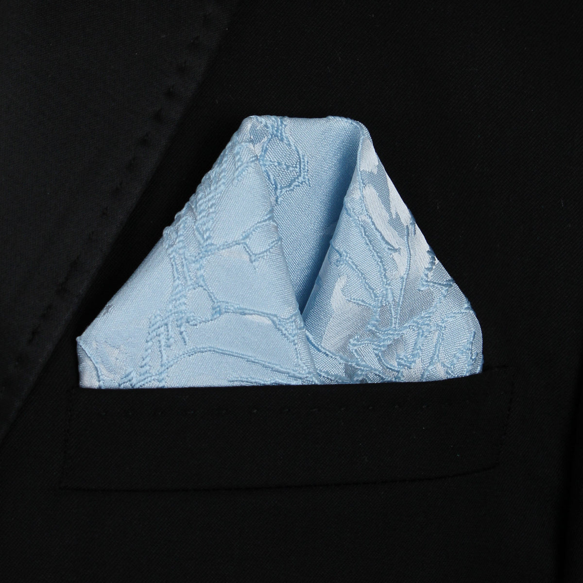 Pocket Square | Light Blue Satin Embossed #20