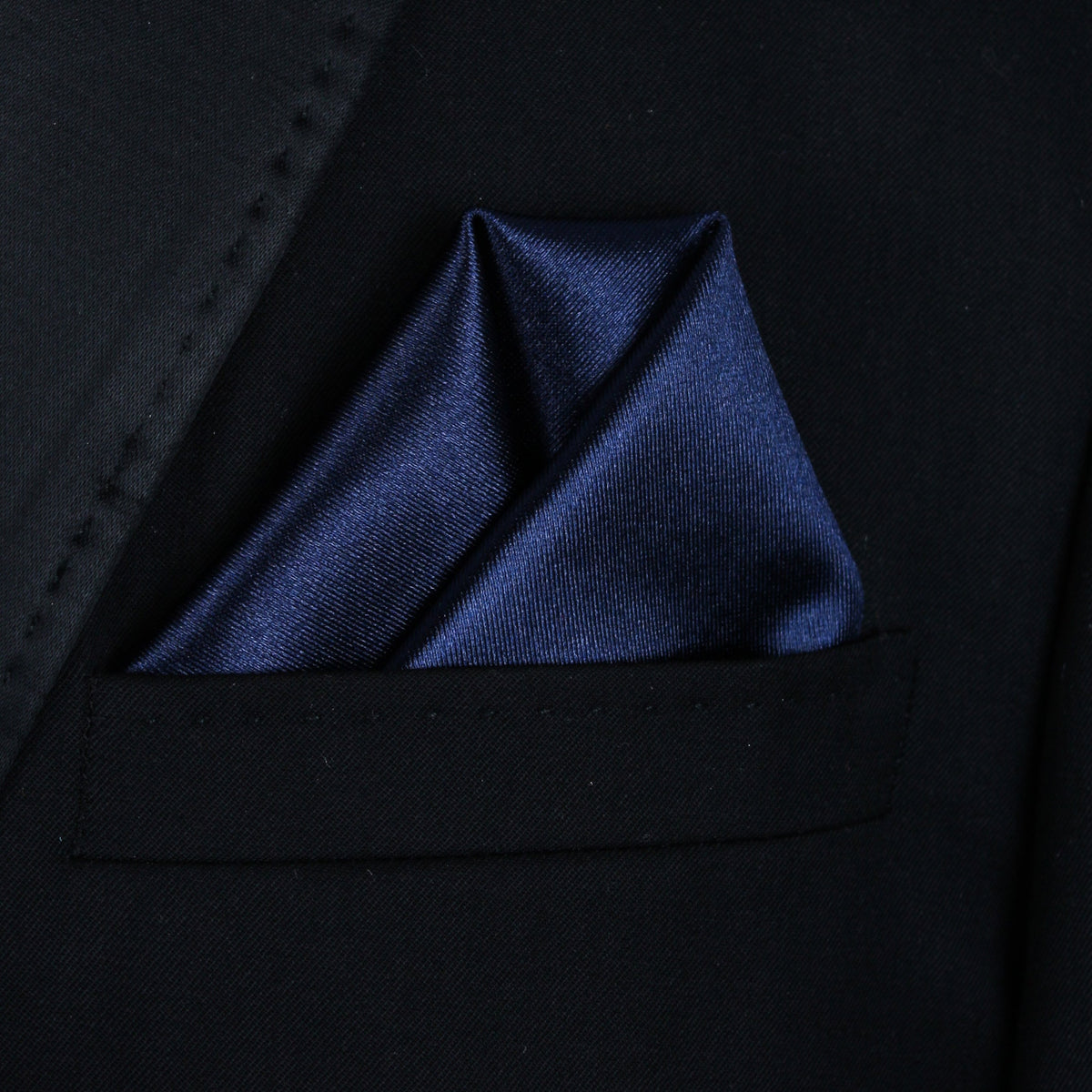 Pocket Square | Navy Thick Satin #55