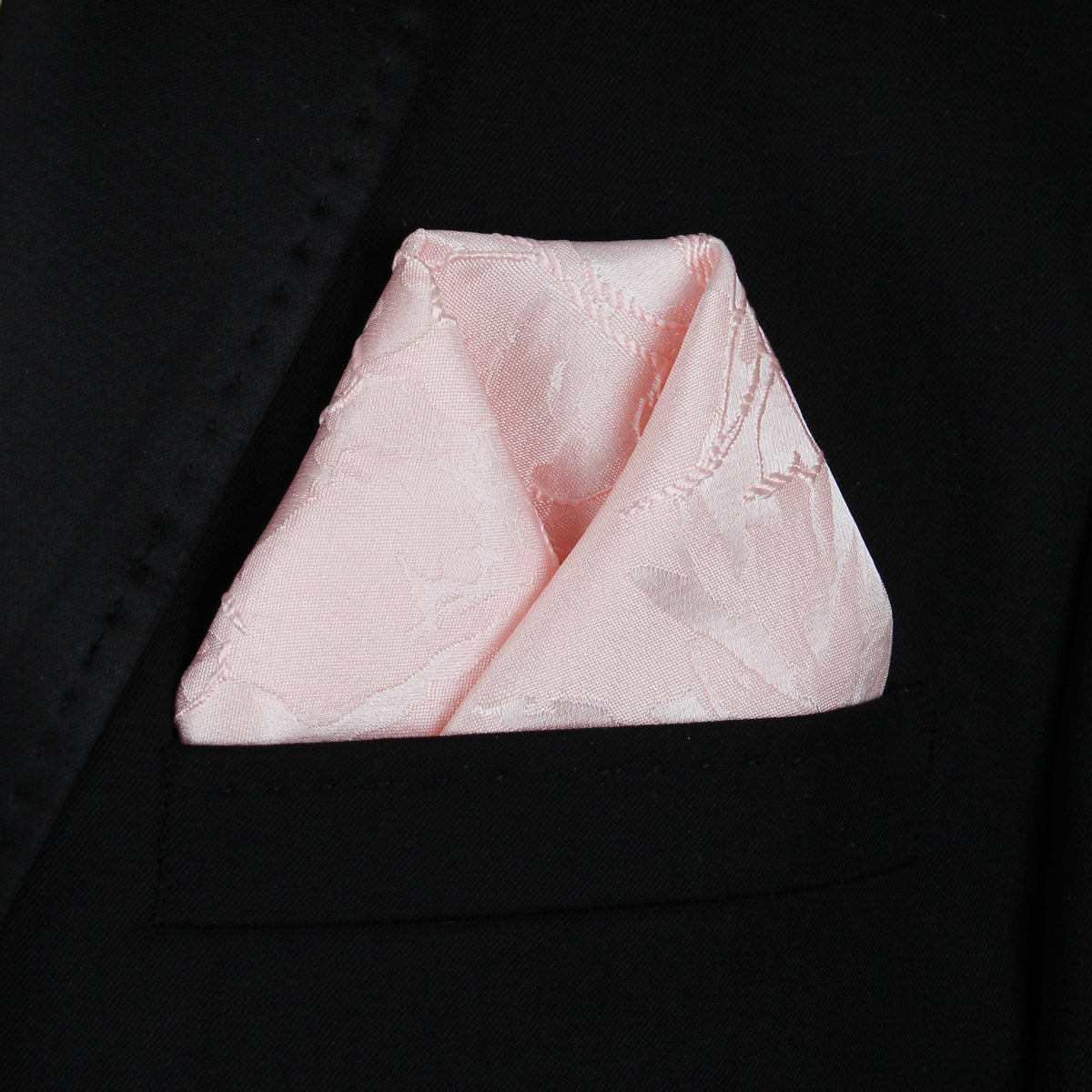 Pocket Square | Light Pink Satin Embossed #23