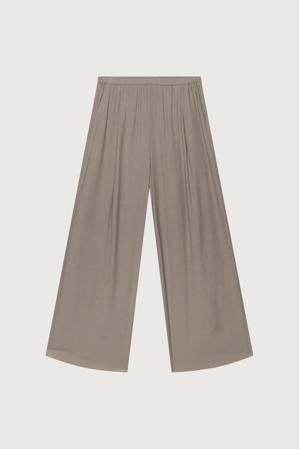 CRINKLED RAYON ELASTIC WAIST PANT