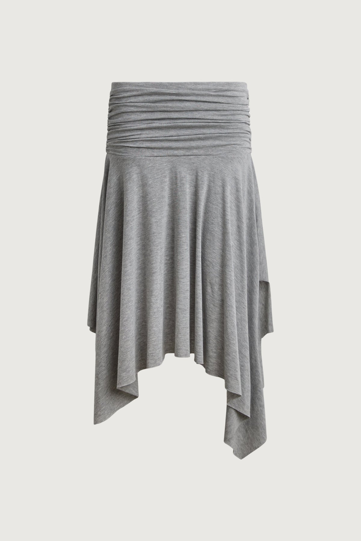 JERSEY MIDI SKIRT WITH SIDE RUCHING