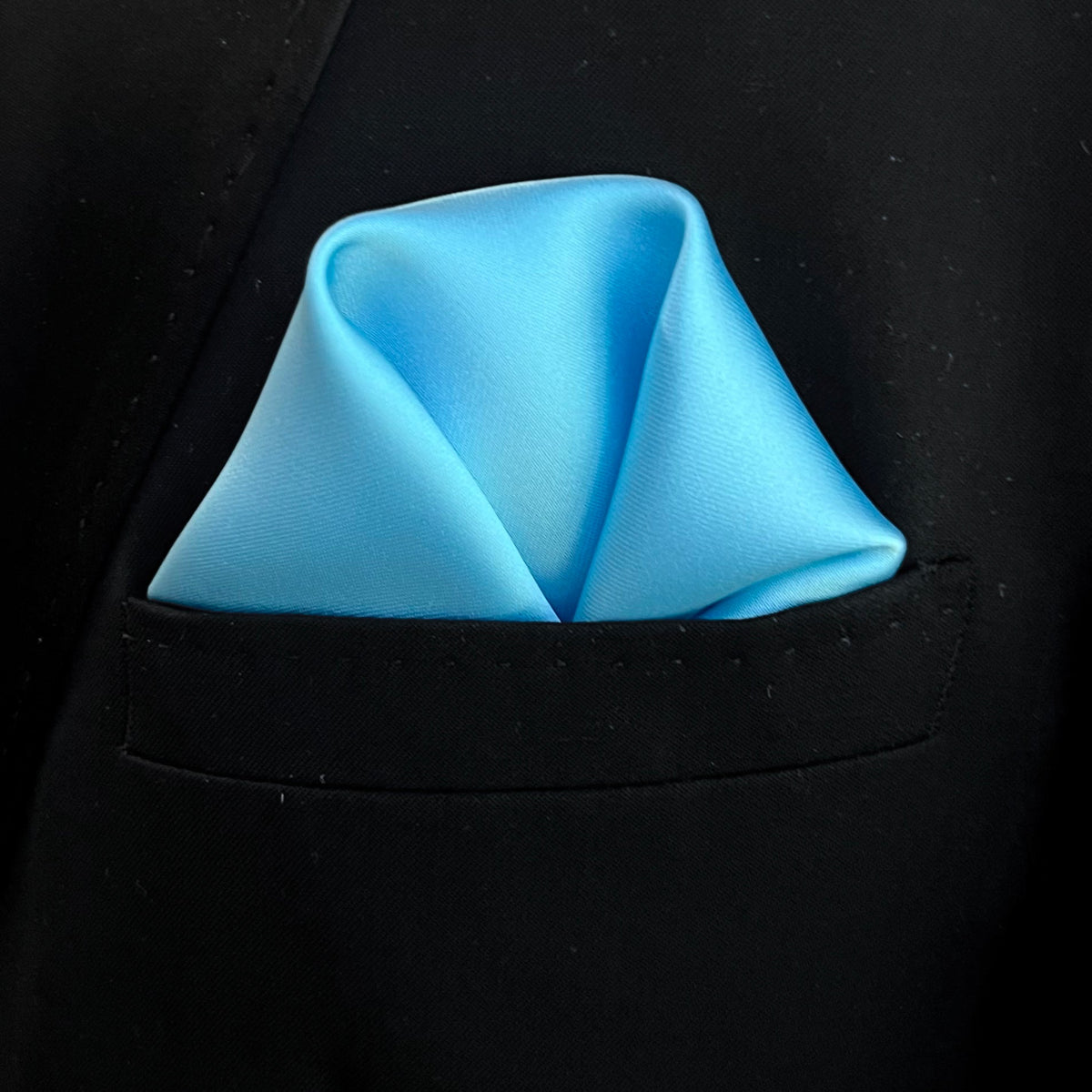 Aqua Satin Pocket Square