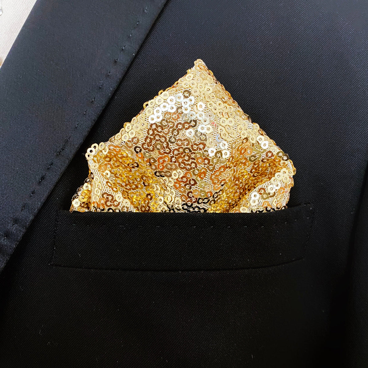Gold Sequin Pocket Square