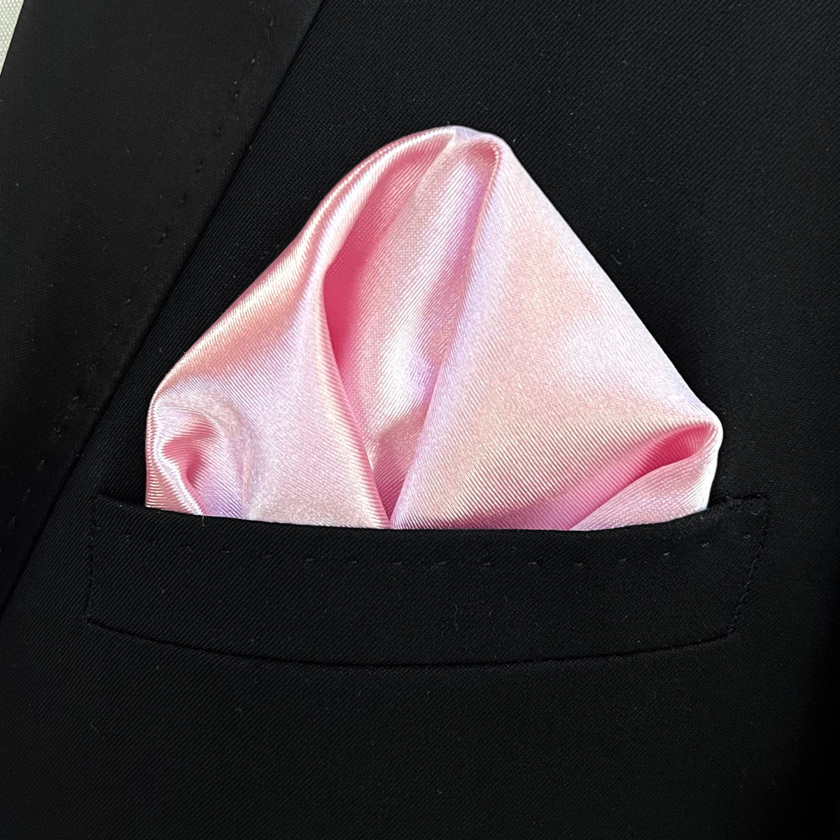 Pink Thick Satin Pocket Square