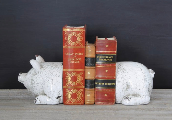 Terra-cotta Pig Bookends
