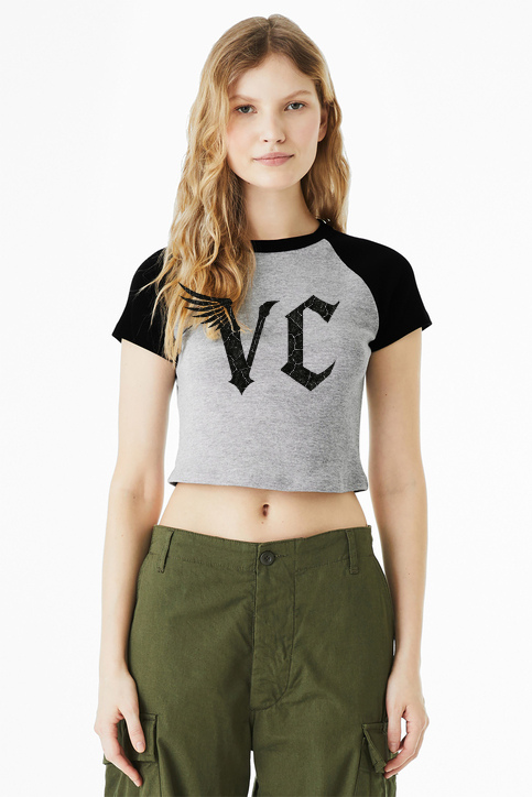 Vulture Culture Women's Raglan Cropped T-Shirt