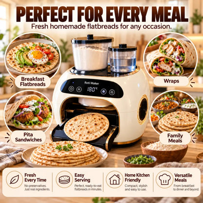 🎉 Limited Time Sale – All-in-One Automatic Flatbread Maker with Smart Mixing, Kneading & Cooking
