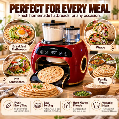 🎉 Limited Time Sale – All-in-One Automatic Flatbread Maker with Smart Mixing, Kneading & Cooking