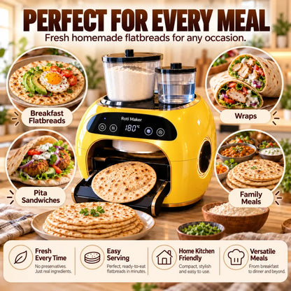 🎉 Limited Time Sale – All-in-One Automatic Flatbread Maker with Smart Mixing, Kneading & Cooking