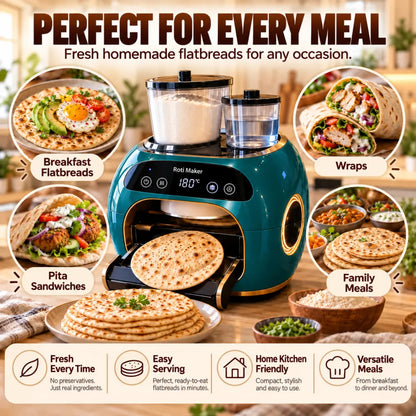 🎉 Limited Time Sale – All-in-One Automatic Flatbread Maker with Smart Mixing, Kneading & Cooking