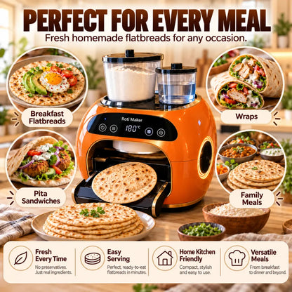 🎉 Limited Time Sale – All-in-One Automatic Flatbread Maker with Smart Mixing, Kneading & Cooking