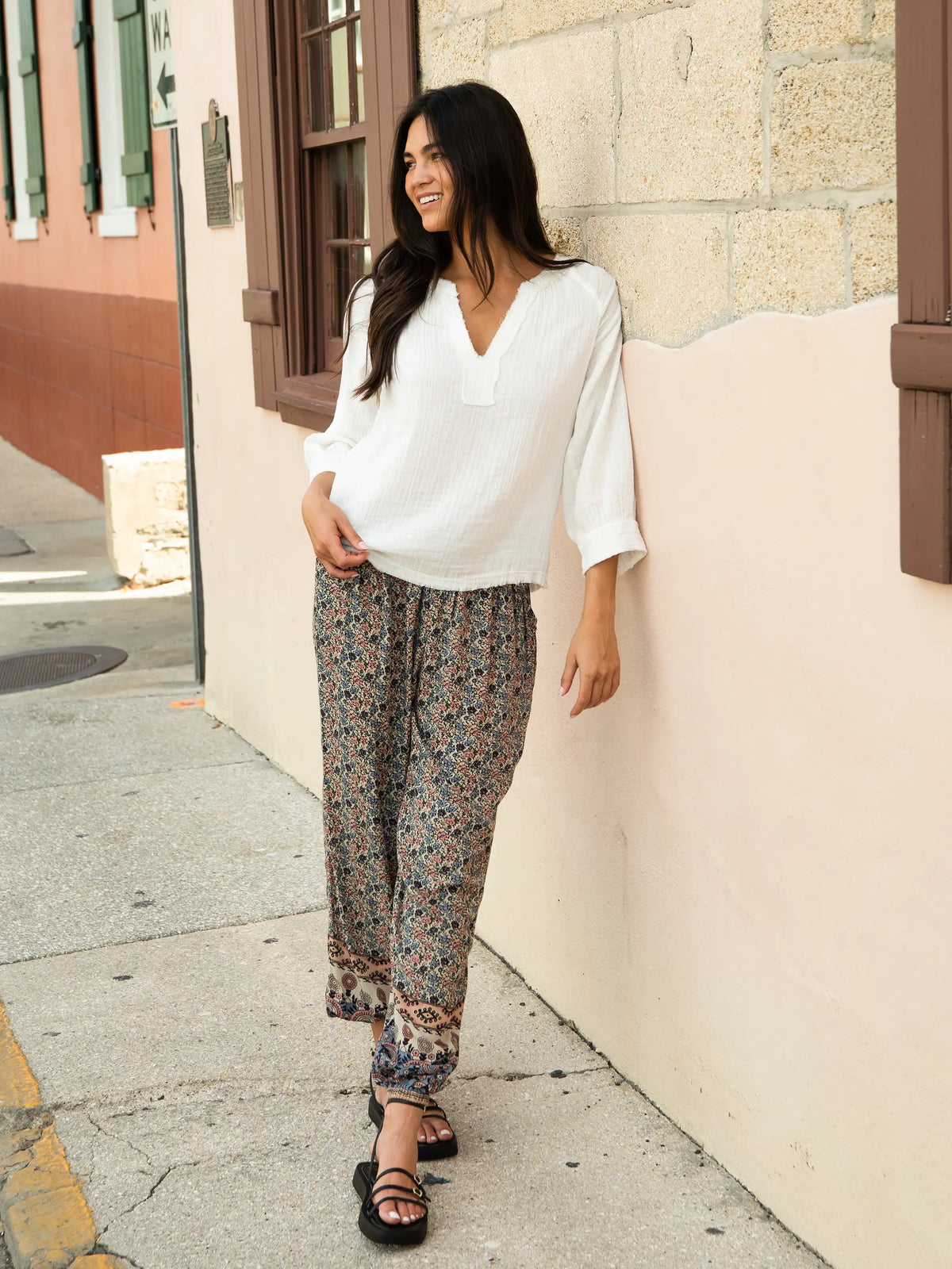 Allison Pants - Border Print