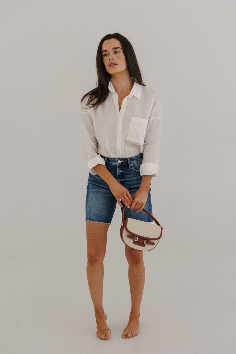 Saskia Long Sleeve Button Down Top White