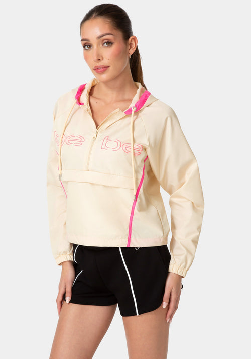Bebe Half Zip Packable Woven Jacket