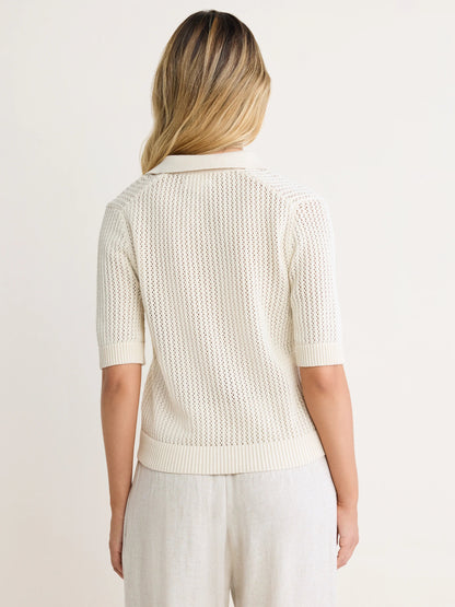 nz by NIC+ZOE Mesh Polo Sweater