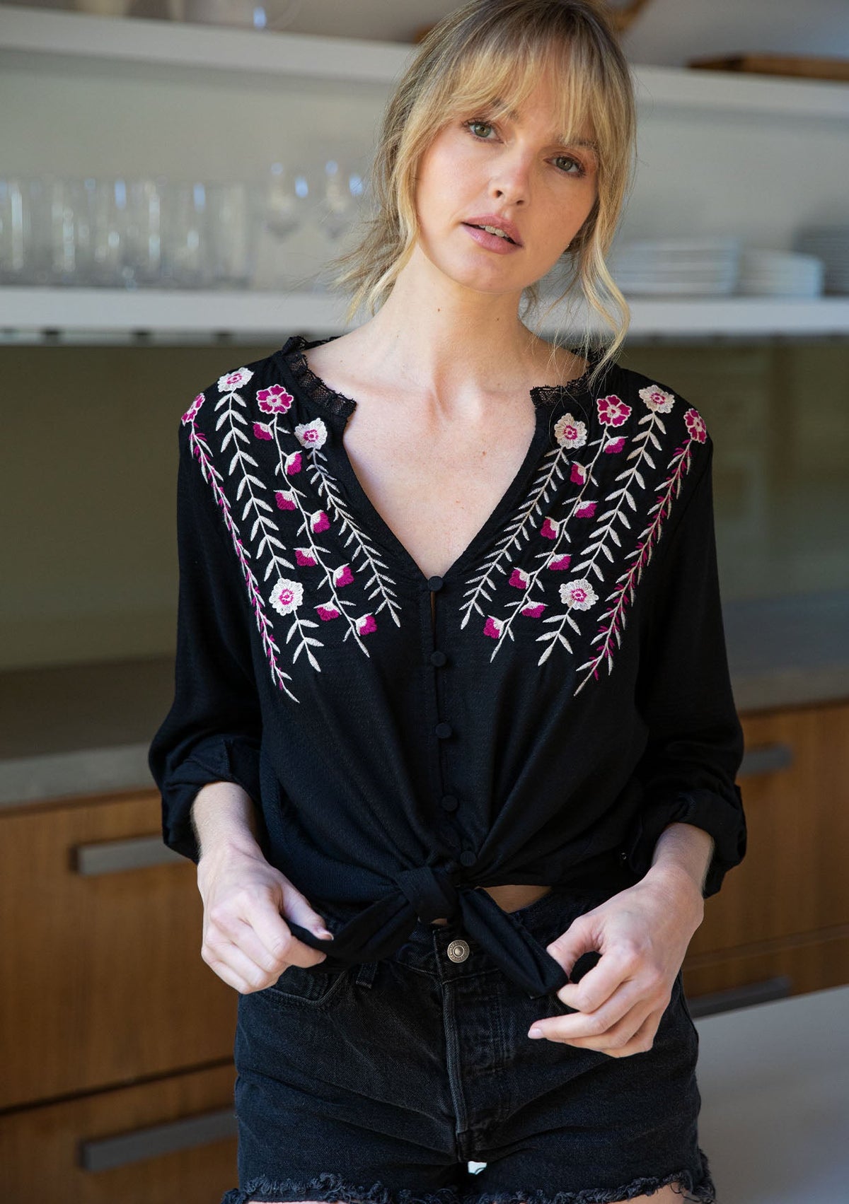 Lilith Button Front Blouse