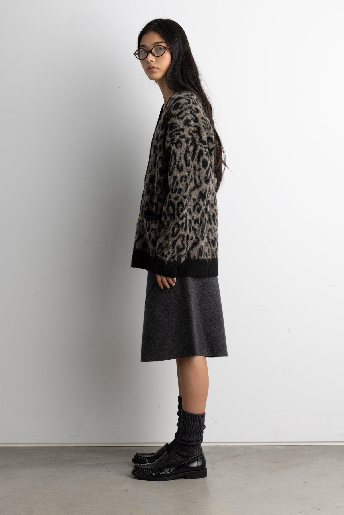 BRUSHED LEOPARD CARDIGAN