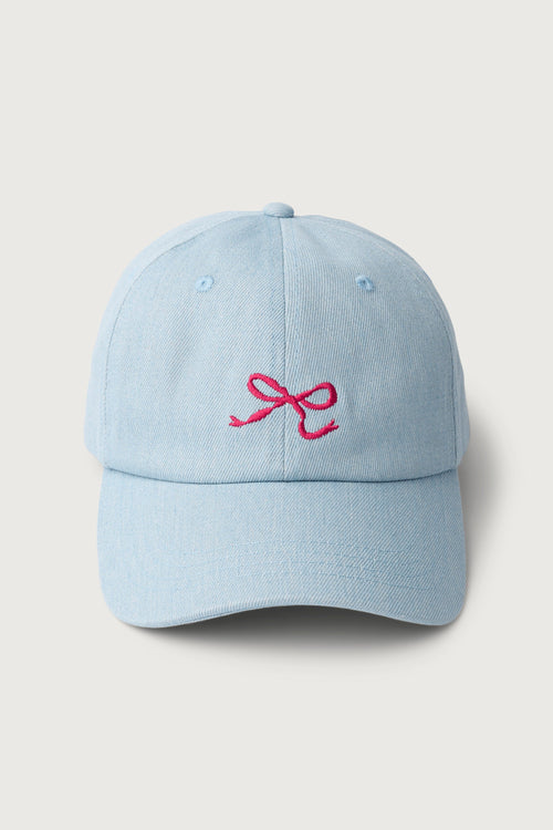 LIGHT WASH DENIM BOW CAP