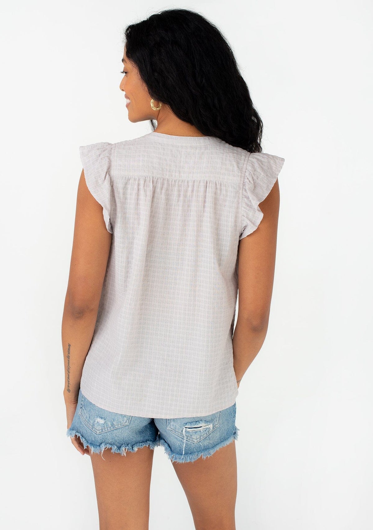 Carmen Flutter Sleeve Blouse