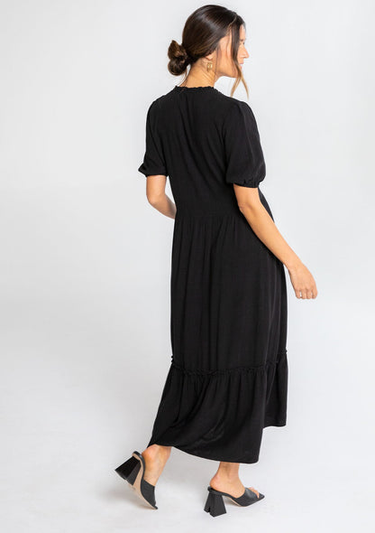 Hannah Button Front Midi Dress