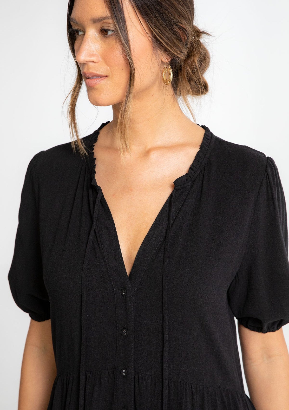 Hannah Button Front Midi Dress