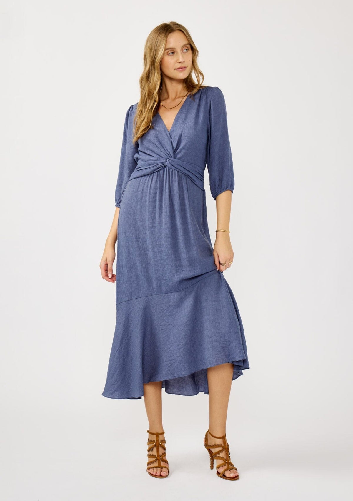 Pate Twist Front Maxi Dress