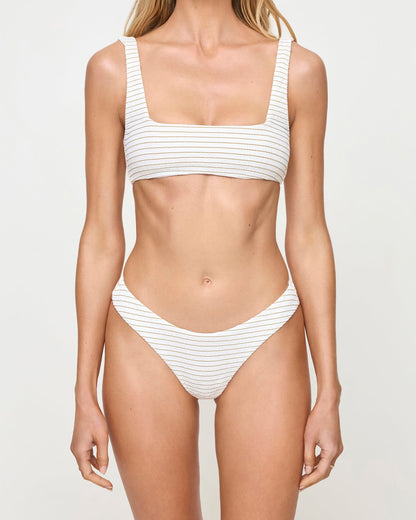Liv Bikini Top - Lurex Stripe