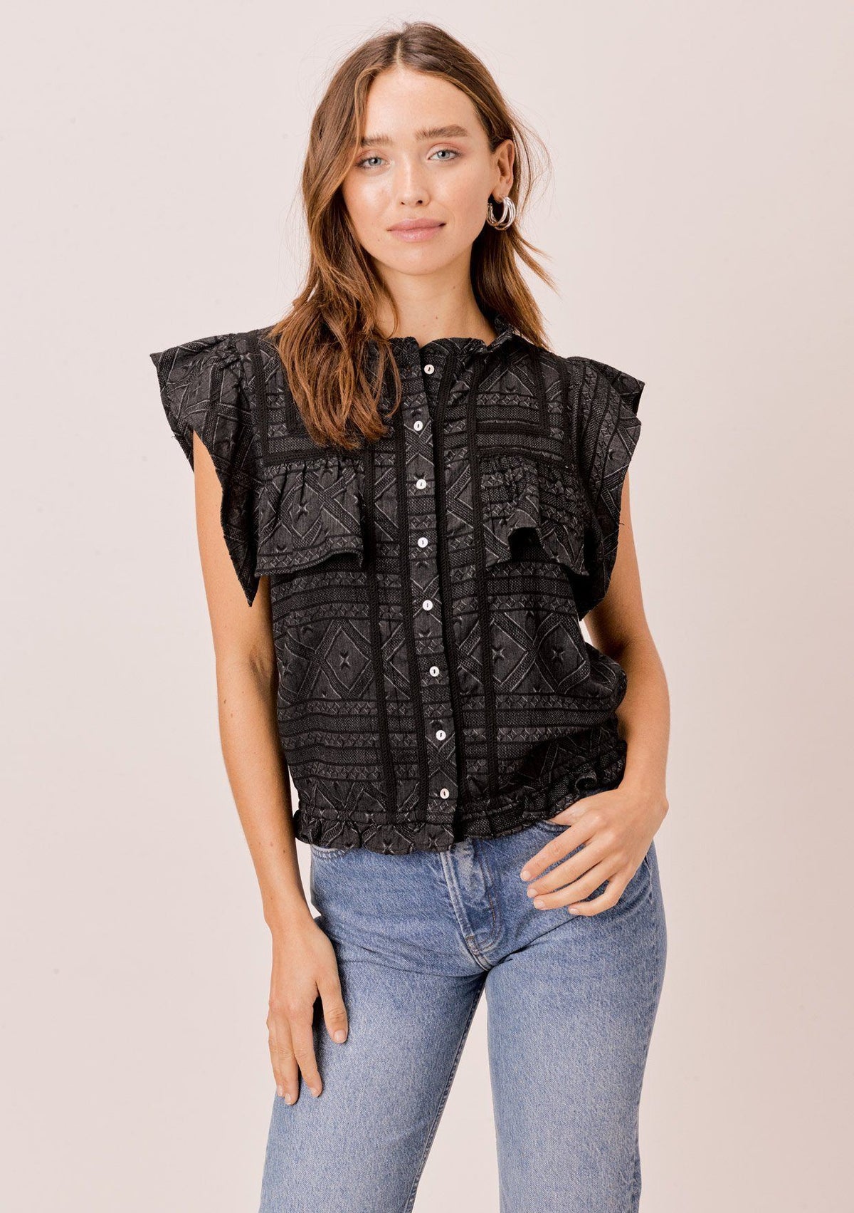 Erin Textured Cotton Top