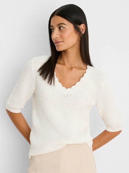 Scallop Texture Sweater Tee
