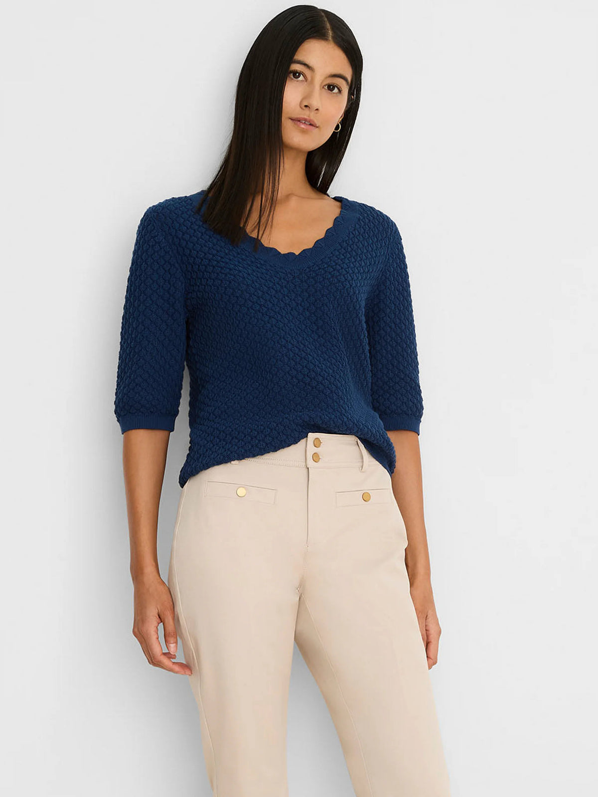 Scallop Texture Sweater Tee