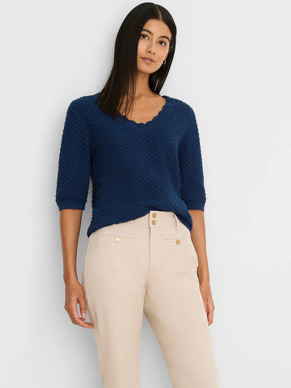 Scallop Texture Sweater Tee