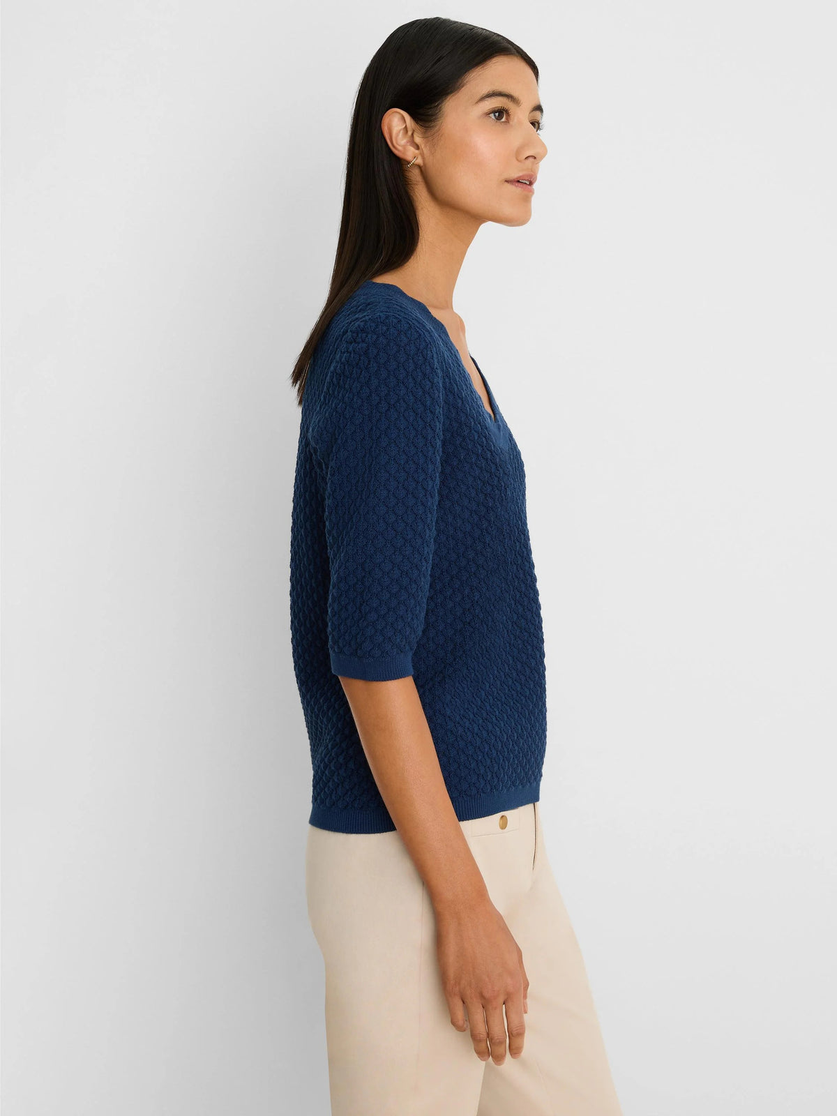 Scallop Texture Sweater Tee