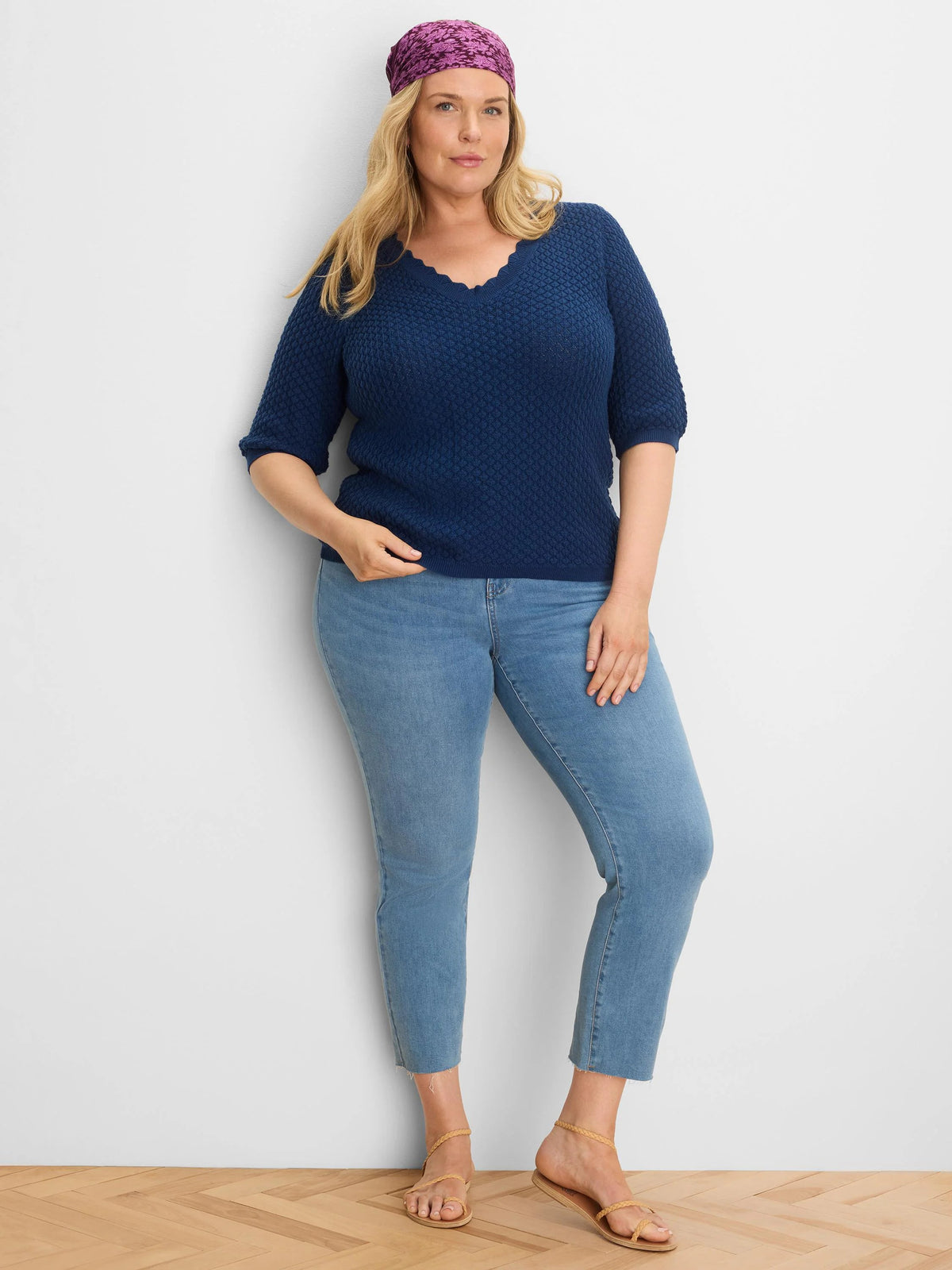 Scallop Texture Sweater Tee