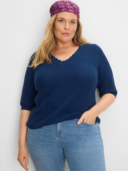 Scallop Texture Sweater Tee