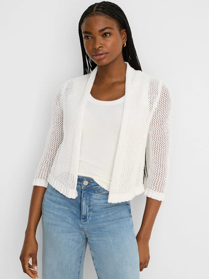 Mesh Ruffle Cardigan