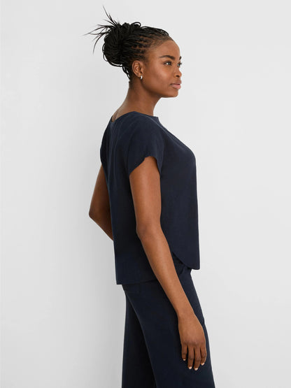 Rumba Linen Split Neck Tee