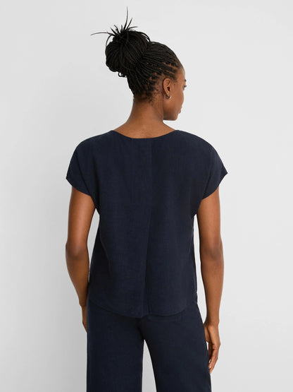 Rumba Linen Split Neck Tee