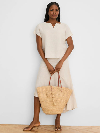 Rumba Linen Split Neck Tee