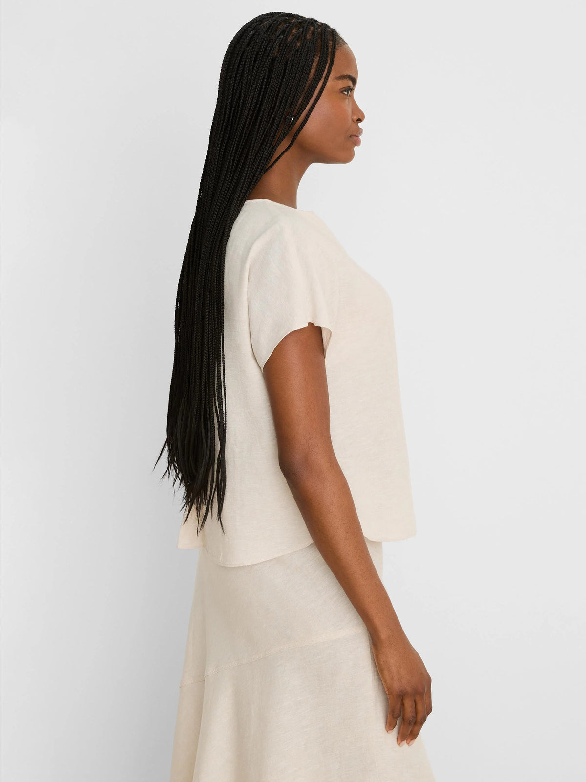 Rumba Linen Split Neck Tee