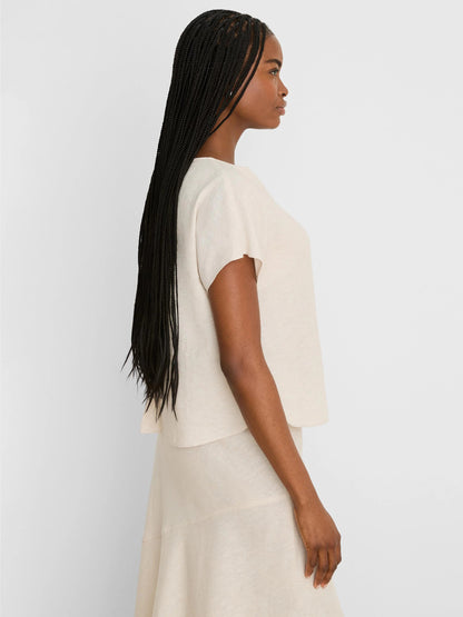 Rumba Linen Split Neck Tee