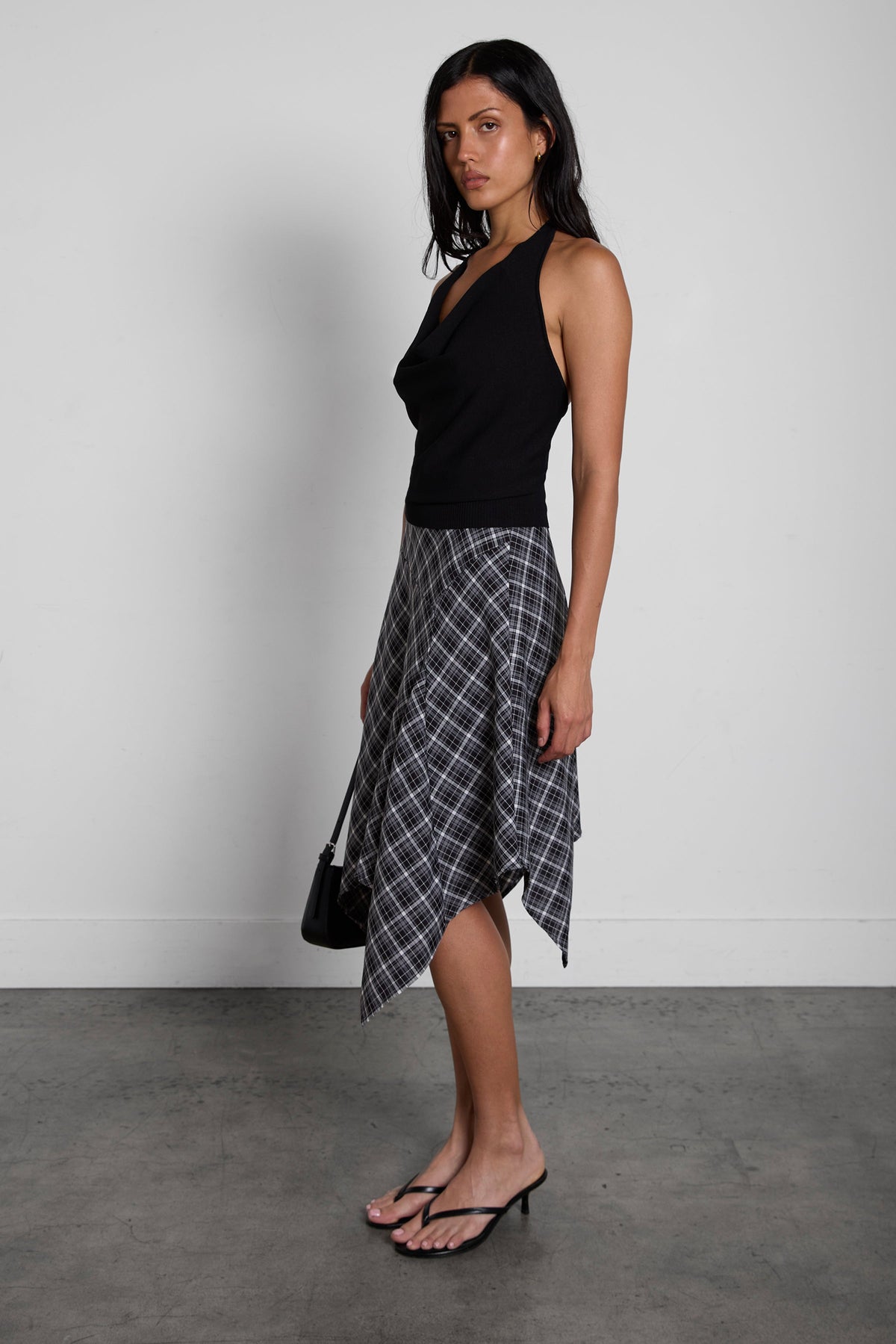 TARTAN PRINT A-LINE MIDI SKIRT